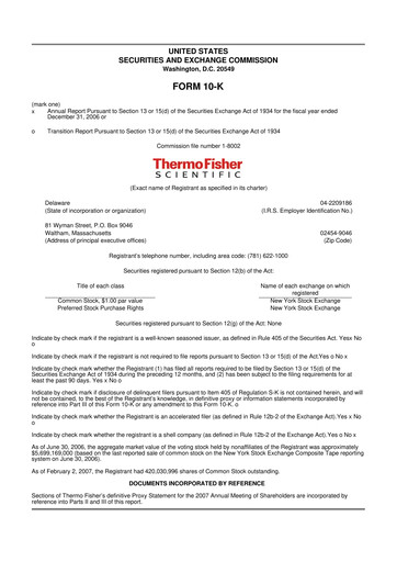 Thumbnail Thermo Fisher Scientific 10-K Annual Report 