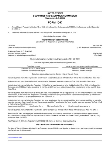 Thumbnail Thermo Fisher Scientific 10-K Annual Report 