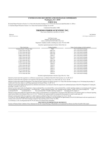 Thumbnail Thermo Fisher Scientific 10-K Annual Report 2020