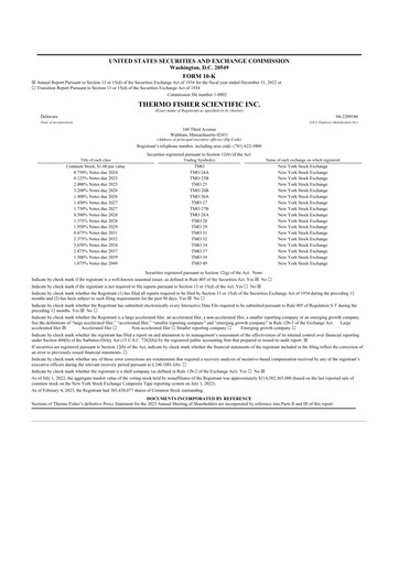 Thumbnail Thermo Fisher Scientific 10-K Annual Report 2022