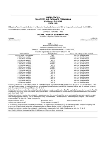 Thumbnail Thermo Fisher Scientific 10-Q Quarterly Report FY2023 