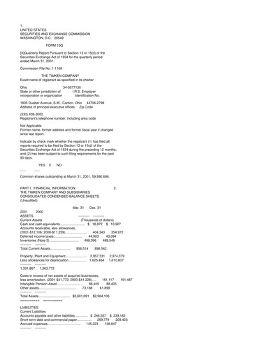 Thumbnail Timken Company
 10-Q Quarterly Report FY 