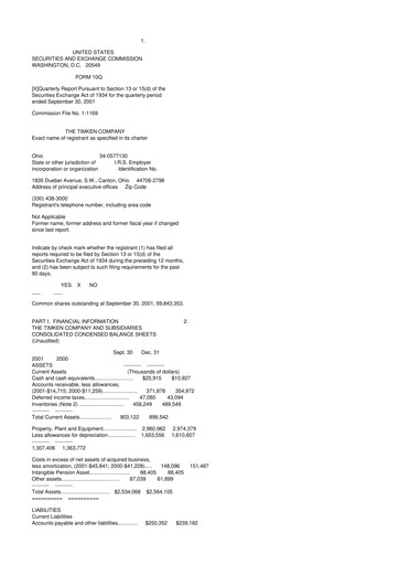 Thumbnail Timken Company
 10-Q Quarterly Report FY 