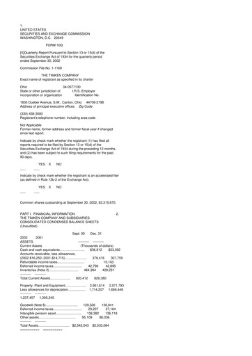 Thumbnail Timken Company
 10-Q Quarterly Report FY 