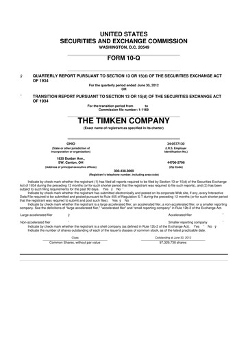 Thumbnail Timken Company
 10-Q Quarterly Report FY2012 