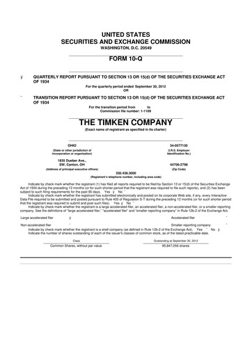 Thumbnail Timken Company
 10-Q Quarterly Report FY2012 