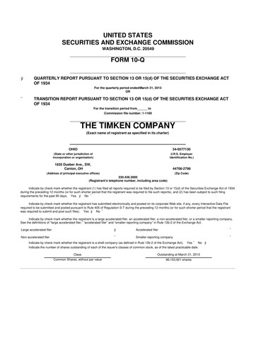 Thumbnail Timken Company
 10-Q Quarterly Report FY2013 