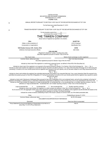 Thumbnail Timken Company
 10-K Annual Report 2013