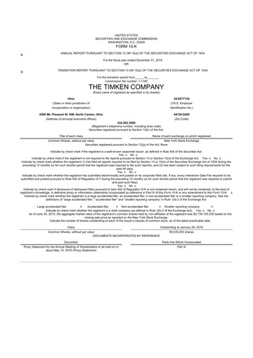 Thumbnail Timken Company
 10-K Annual Report 2015