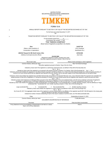 Thumbnail Timken Company
 10-K Annual Report 2017