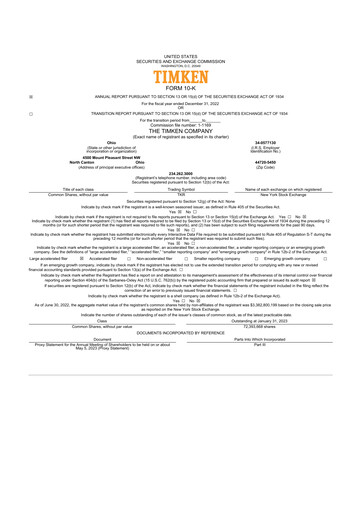 Thumbnail Timken Company
 10-K Annual Report 2022