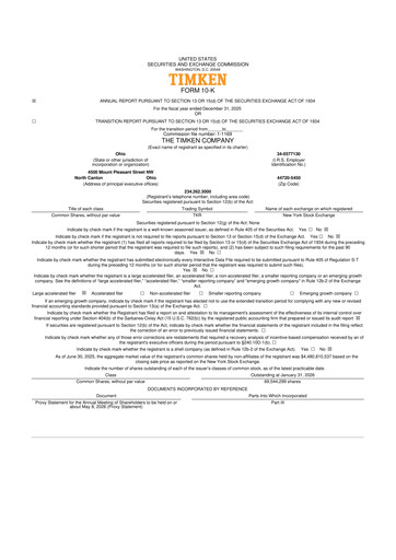 Thumbnail Timken Company
 10-K Annual Report 2025