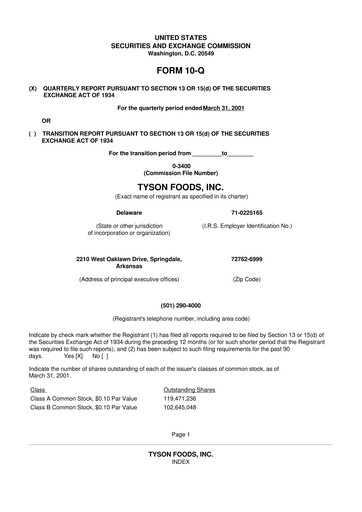 Vorschaubild Tyson Foods
 10-Q Quartalsbericht  
