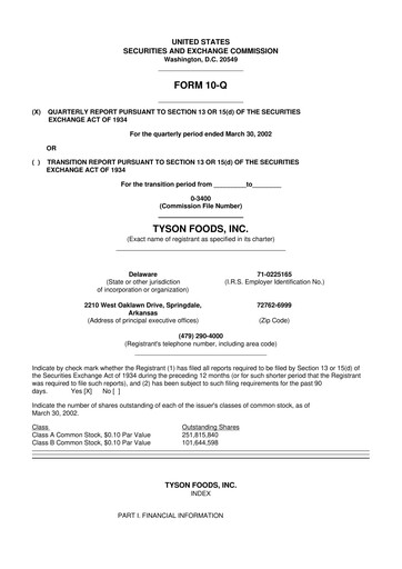 Vorschaubild Tyson Foods
 10-Q Quartalsbericht  