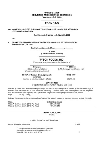 Vorschaubild Tyson Foods
 10-Q Quartalsbericht  