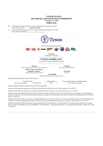 Thumbnail Tyson Foods
 10-K Annual Report 2023