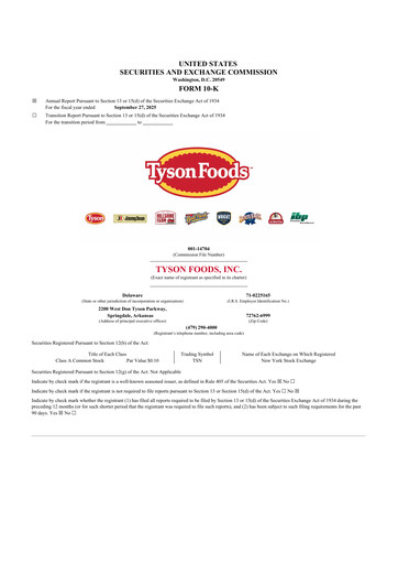 Thumbnail Tyson Foods
 10-K Annual Report 2025