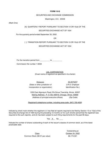 Thumbnail United Airlines Holdings
 10-Q Quarterly Report FY 