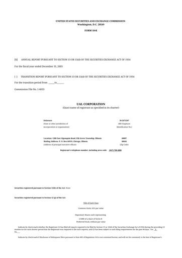 Thumbnail United Airlines Holdings
 10-K Annual Report 