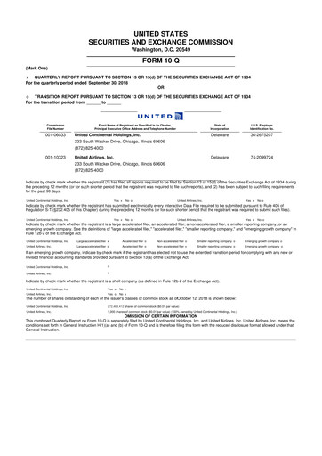 Thumbnail United Airlines Holdings
 10-Q Quarterly Report FY2018 