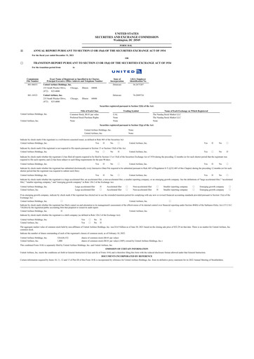 Thumbnail United Airlines Holdings
 10-K Annual Report 2021