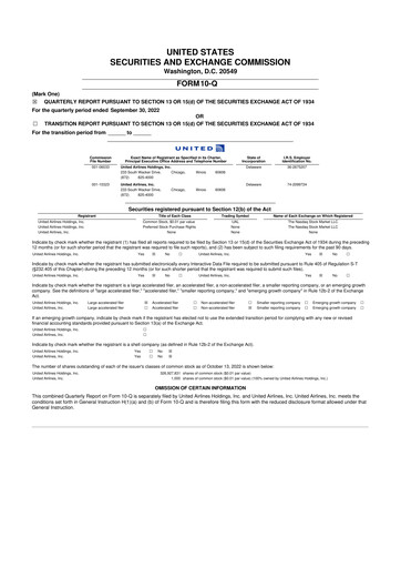 Thumbnail United Airlines Holdings
 10-Q Quarterly Report FY2022 