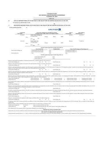 Thumbnail United Airlines Holdings
 10-K Annual Report 2022