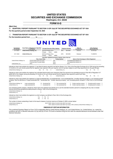 Thumbnail United Airlines Holdings
 10-Q Quarterly Report FY2025 