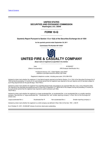 Thumbnail United Fire Group 10-Q Quarterly Report FY2011 