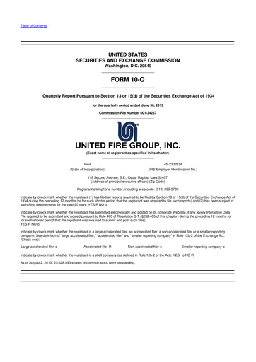 Vorschaubild United Fire Group 10-Q Quartalsbericht 2013 