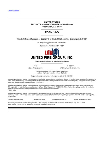Vorschaubild United Fire Group 10-Q Quartalsbericht 2014 
