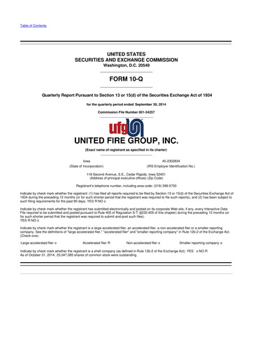 Vorschaubild United Fire Group 10-Q Quartalsbericht 2014 