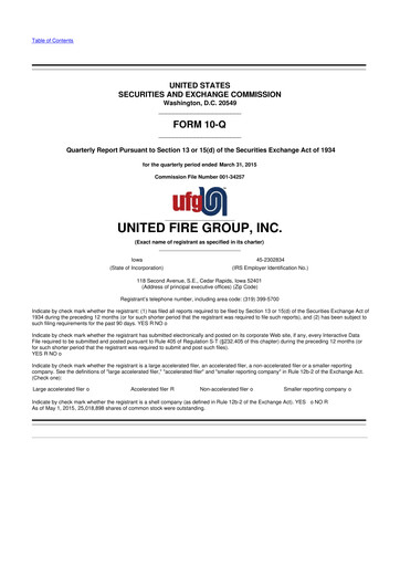 Vorschaubild United Fire Group 10-Q Quartalsbericht 2015 