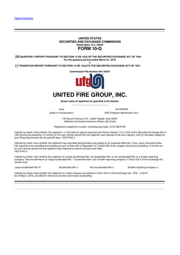 Vorschaubild United Fire Group 10-Q Quartalsbericht 2016 