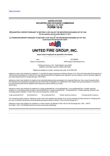 Vorschaubild United Fire Group 10-Q Quartalsbericht 2017 