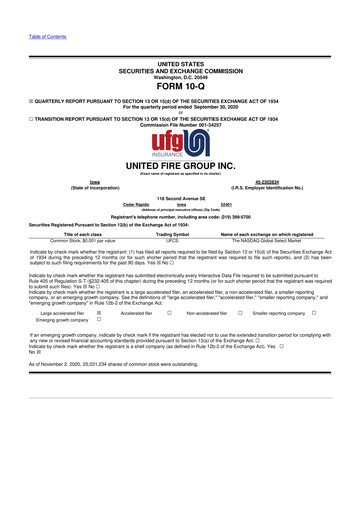 Vorschaubild United Fire Group 10-Q Quartalsbericht 2020 