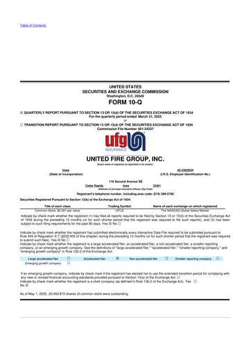 Vorschaubild United Fire Group 10-Q Quartalsbericht 2025 