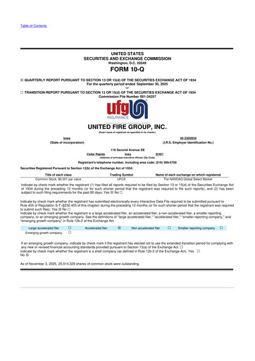 Vorschaubild United Fire Group 10-Q Quartalsbericht 2025 