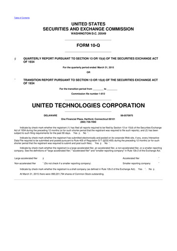 Thumbnail RTX 10-Q Quarterly Report FY2015 