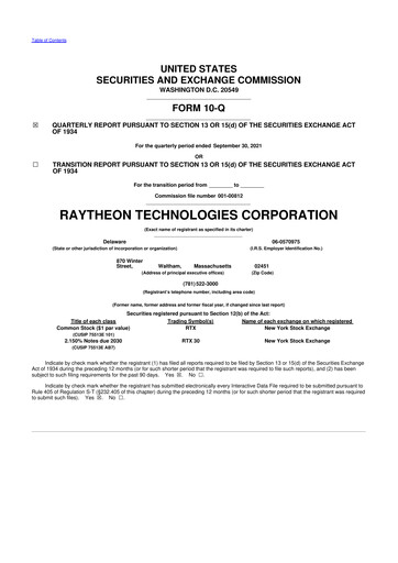Thumbnail RTX 10-Q Quarterly Report FY2021 