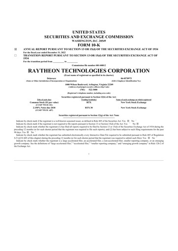 Thumbnail RTX 10-K Annual Report 2022