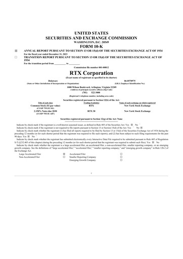 Thumbnail RTX 10-K Annual Report 2023