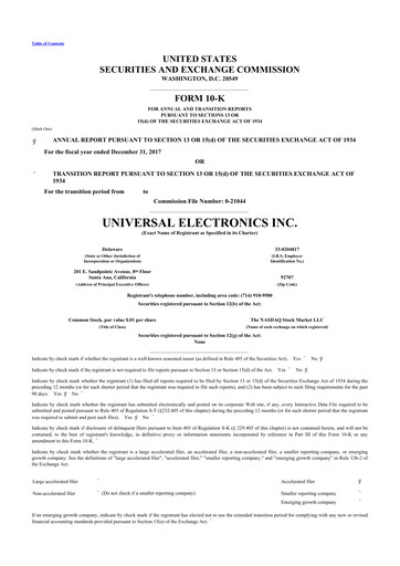 Thumbnail Universal Electronics 10-K Annual Report 2017