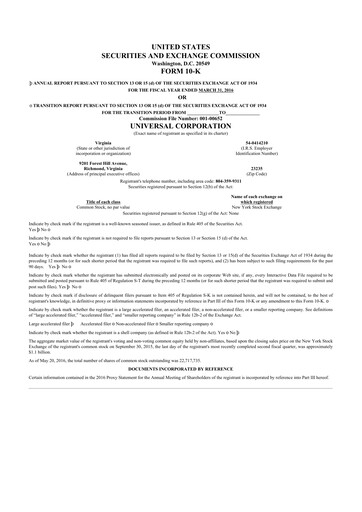 Thumbnail Universal Corporation
 10-K Annual Report 2016