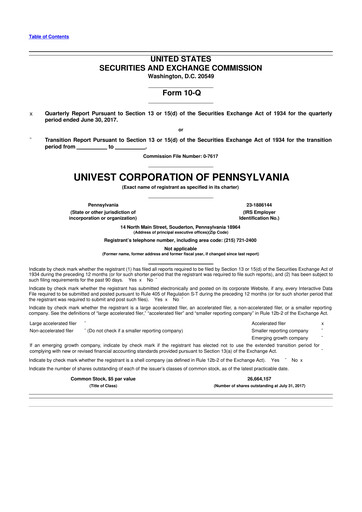 Thumbnail Univest Financial Corporation 10-Q Quarterly Report FY2017 