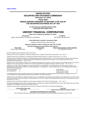 Thumbnail Univest Financial Corporation 10-K Annual Report 2021