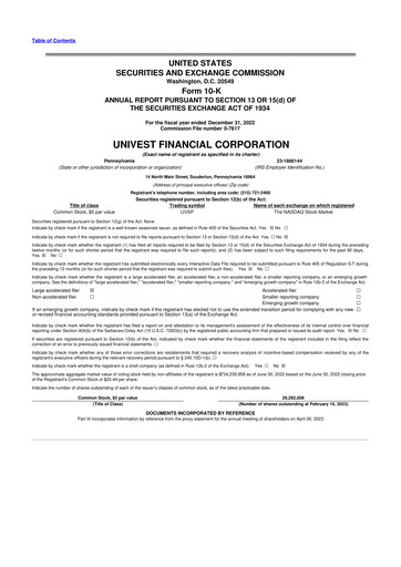 Thumbnail Univest Financial Corporation 10-K Annual Report 2022