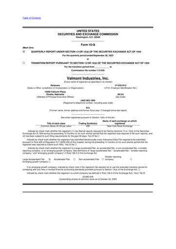 Thumbnail Valmont Industries
 10-Q Quarterly Report FY2023 