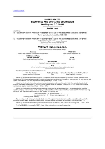 Thumbnail Valmont Industries
 10-Q Quarterly Report FY2025 