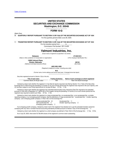 Thumbnail Valmont Industries
 10-Q Quarterly Report FY2025 